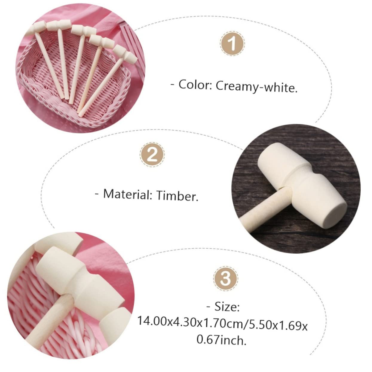 SUPVOX Wooden Toy Mallet Set Boys and Girls Hammers Bulk Mini En Hammer Mallet Pounding Toy