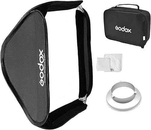 Godox Softbox - Caja de luz plegable portátil de 23.6 in x 23.6 in con adaptador de liberación rápida Bowens Mount Speedring para fotografía de
