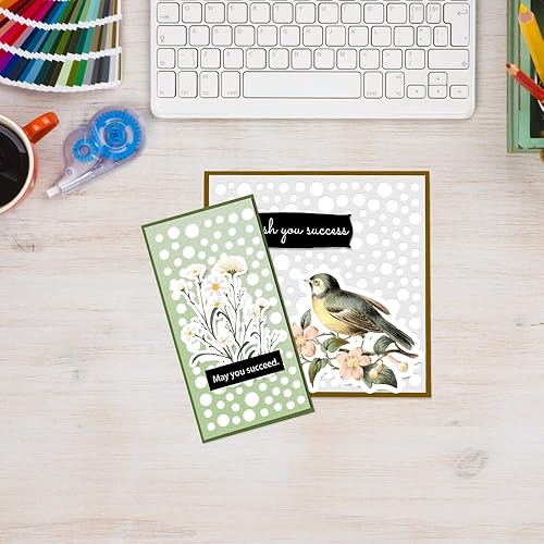 Miniatura 5 de ALIBBON Troqueles de fondo de círculos de burbujas para hacer tarjetas, troqueles de corte de marco de puntos, moldes de plantilla de metal,