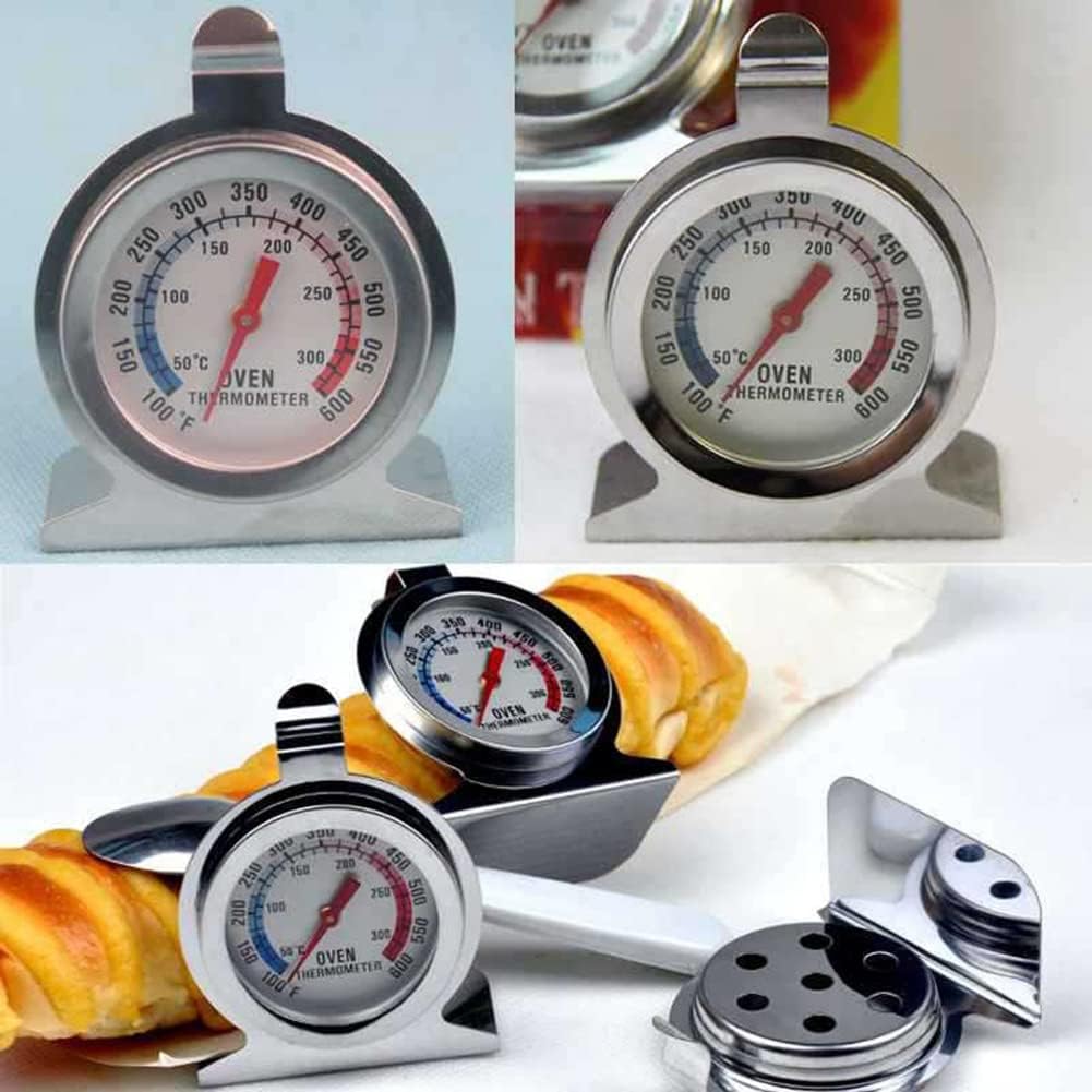 Ofenthermometer mit sofortiger Ablesung für Backofen, Grill, Koch, Smoker, großes Zifferblatt, 50-300 °C, Edelstahl für die Küche