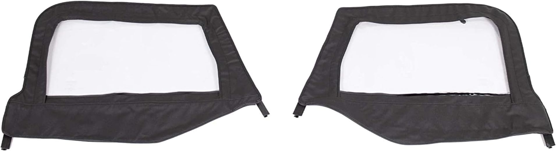 King 4WD Premium Replacement Black Diamond Soft Upper Doors Skins - With Clear Windows - Passenger & Driver Side - Suitable for Jeep Wrangler TJ 1997-2006