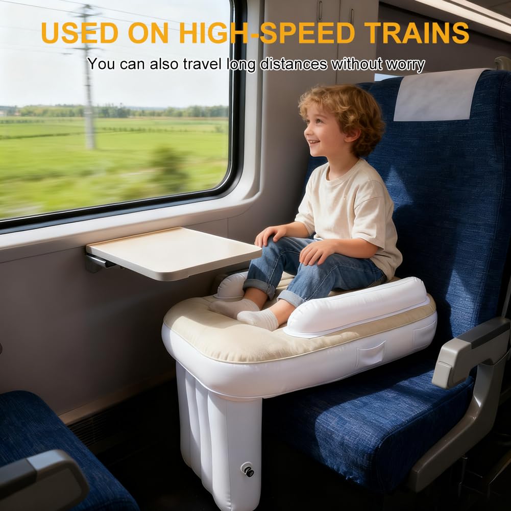 Cama Inflable para avión para niños pequeños, Almohadilla Extensible para sillas de avión portátiles para bebés, Cama de Viaje para niños pequeños, Silla de Seguridad Inflable para Coche para niños