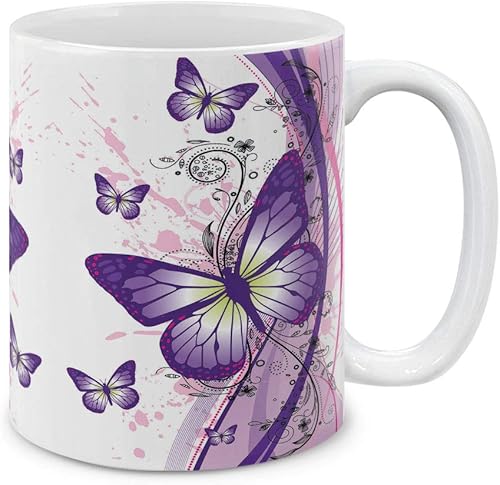 Miniatura 10 de MUGBREW Taza de té de cerámica de mariposa Morpho azul vintage vintage, 11 onzas Mariposa Morpho Azul Vintage Vintage,Personalizar texto