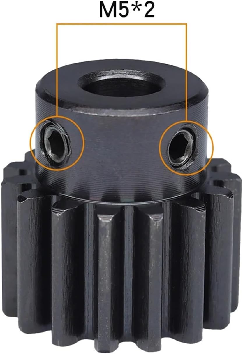 Industrial helical Gear 1.5 Module Spur Gear 1.5M-15T/16T Carbon Steel Blackening High Frequency Quenching Gear Bore Size 5/6/6.35/7/8mm (Size : 1.5M16T (Bore 6.35))