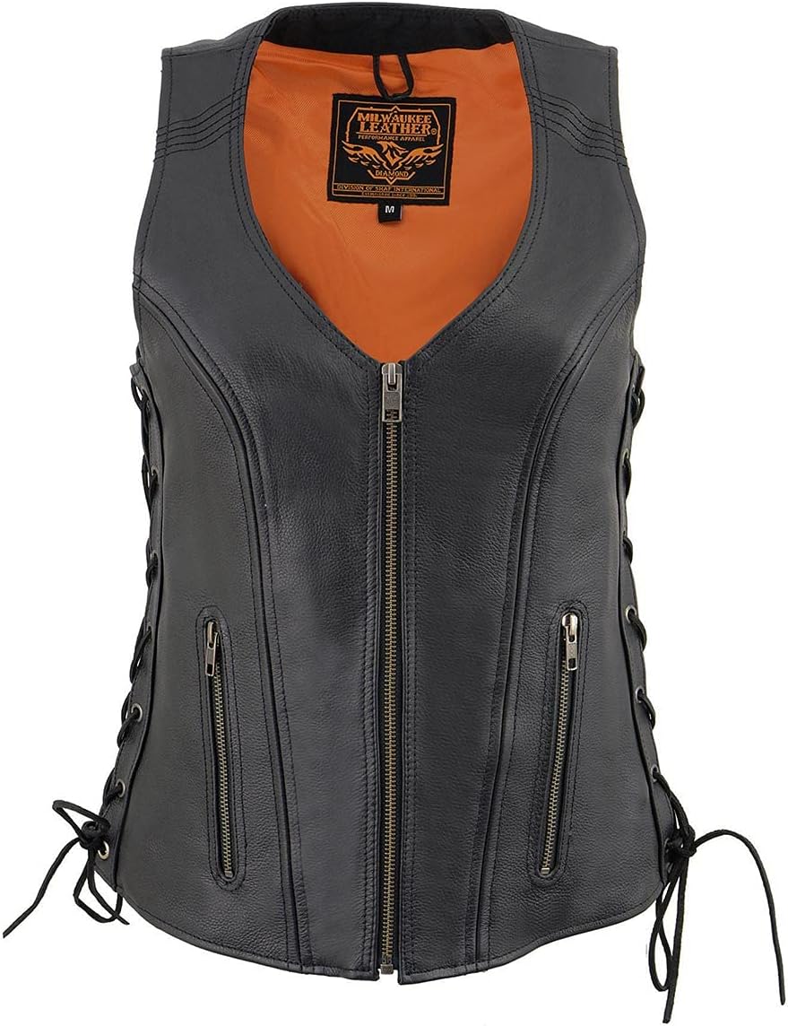 Milwaukee Women's Side Lace Vest with Stitch Detailing (Black, XX-Large) : Automotive