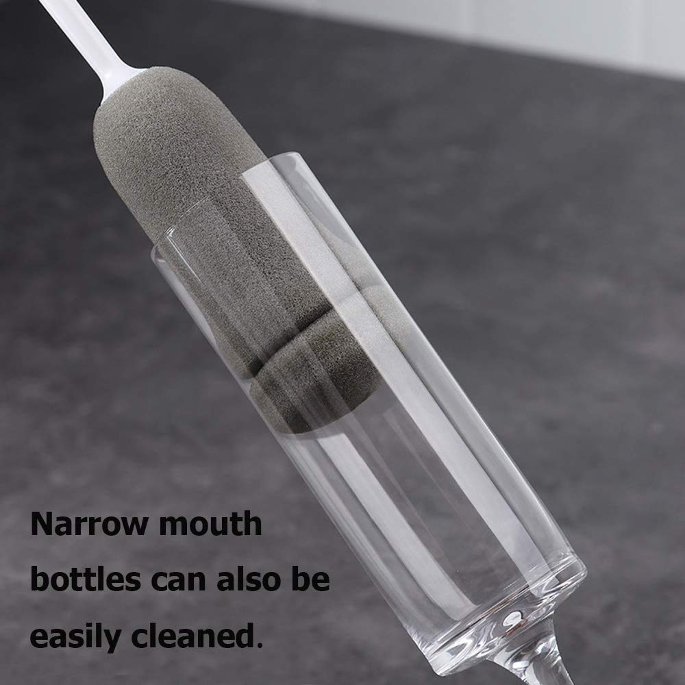 NILKANTH® 12.99" Bottle Cleaning Brush – Long Handle Cleaner for Hydro Flask, Baby Bottles, Sports Bottles, Vase & Glassware, Narrow Neck Container Brush (White) 4