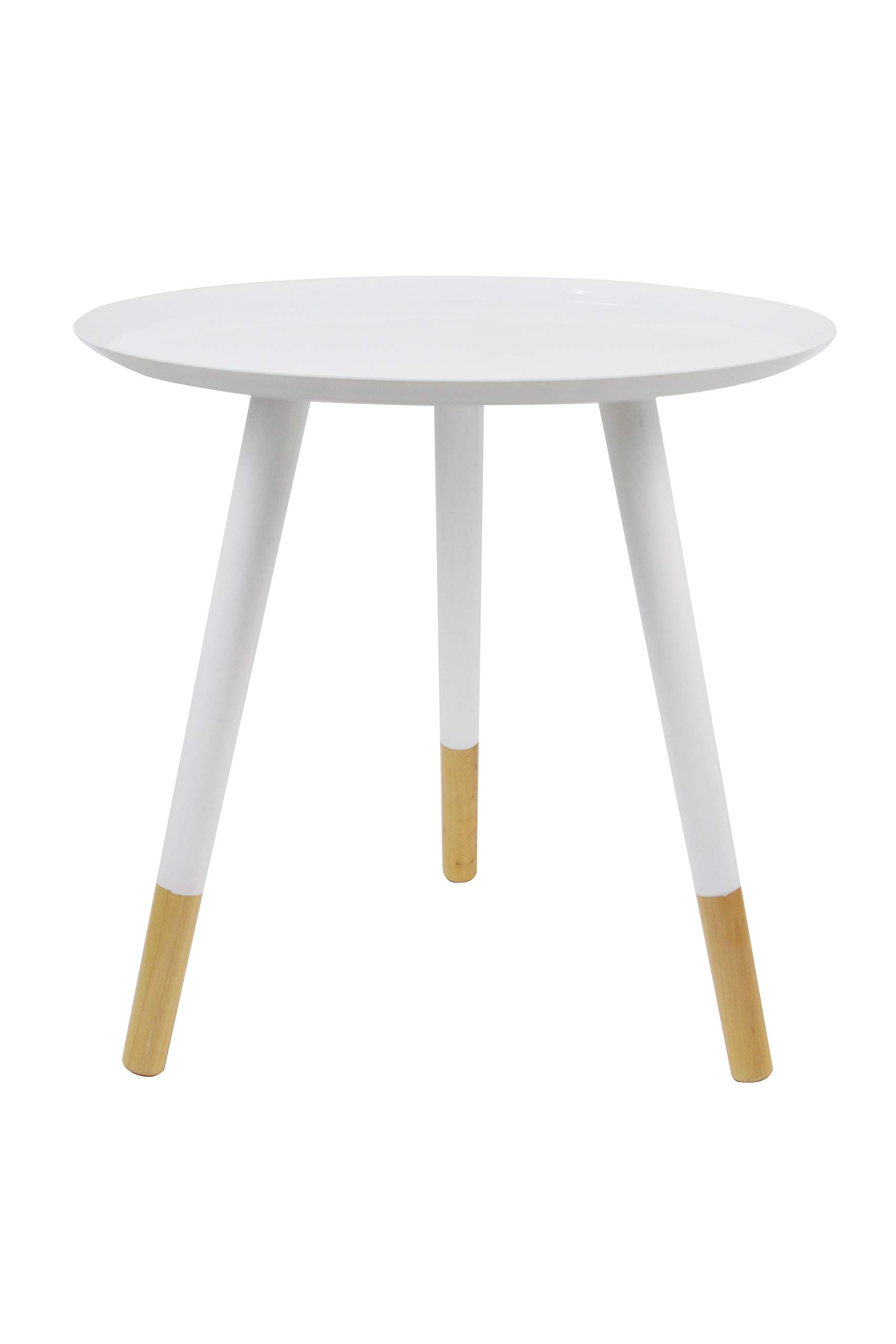A ASPECT Martini Metal Tray Round Side/End/Lamp Table (45 dia x 46cm H, White)
