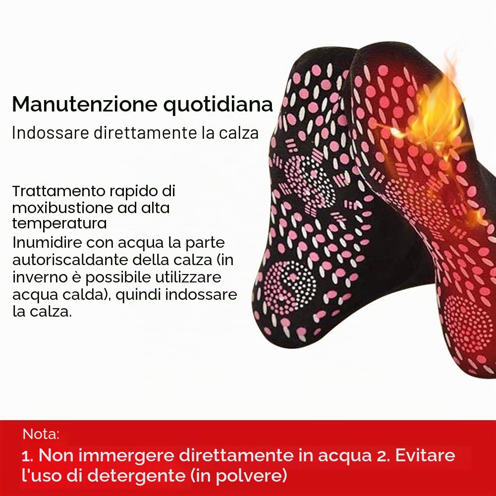 Calze Autoriscaldanti,Calzini Riscaldati,Calzini Magnetici,Calze Autoriscaldanti Tormalina,Tcalzini Termiche per Uomo/Donna,Scaldapiedi,Massage Socks,per Campeggio,Escursioni,Pesca,Ciclismo,2 Paia