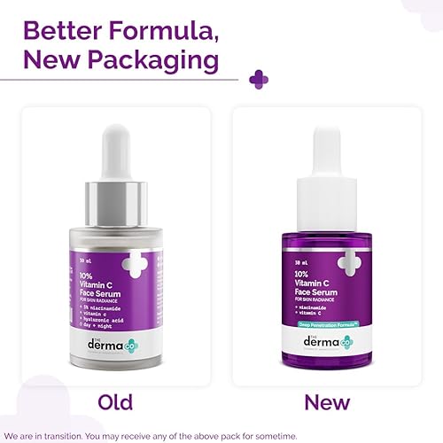 Miniatura 3 de The Derma Co Suero facial con 10% vitamina C  Ayuda a restaurar el brillo natural  Aprieta los poros e hidrata la piel seca y opaca  Suero radiante