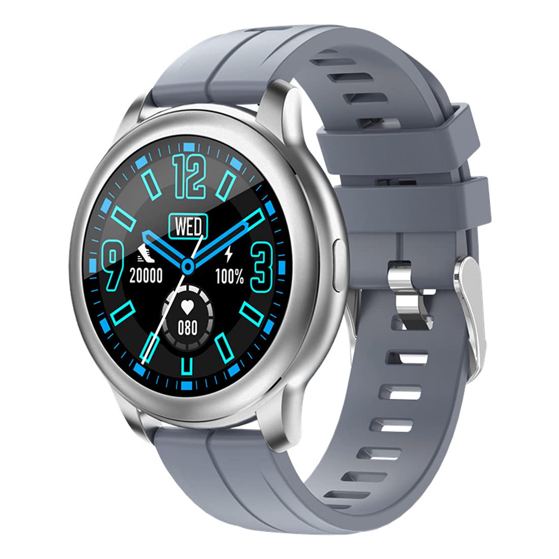 Smartwatches, sportowy smartwatch z pulsometrem i monitorem snu, cyfrowy ekran dotykowy 1,3", wodoszczelność IP68, krokomierz, monitor aktywności, dla mężczyzn, kobiet, dzieci szary
