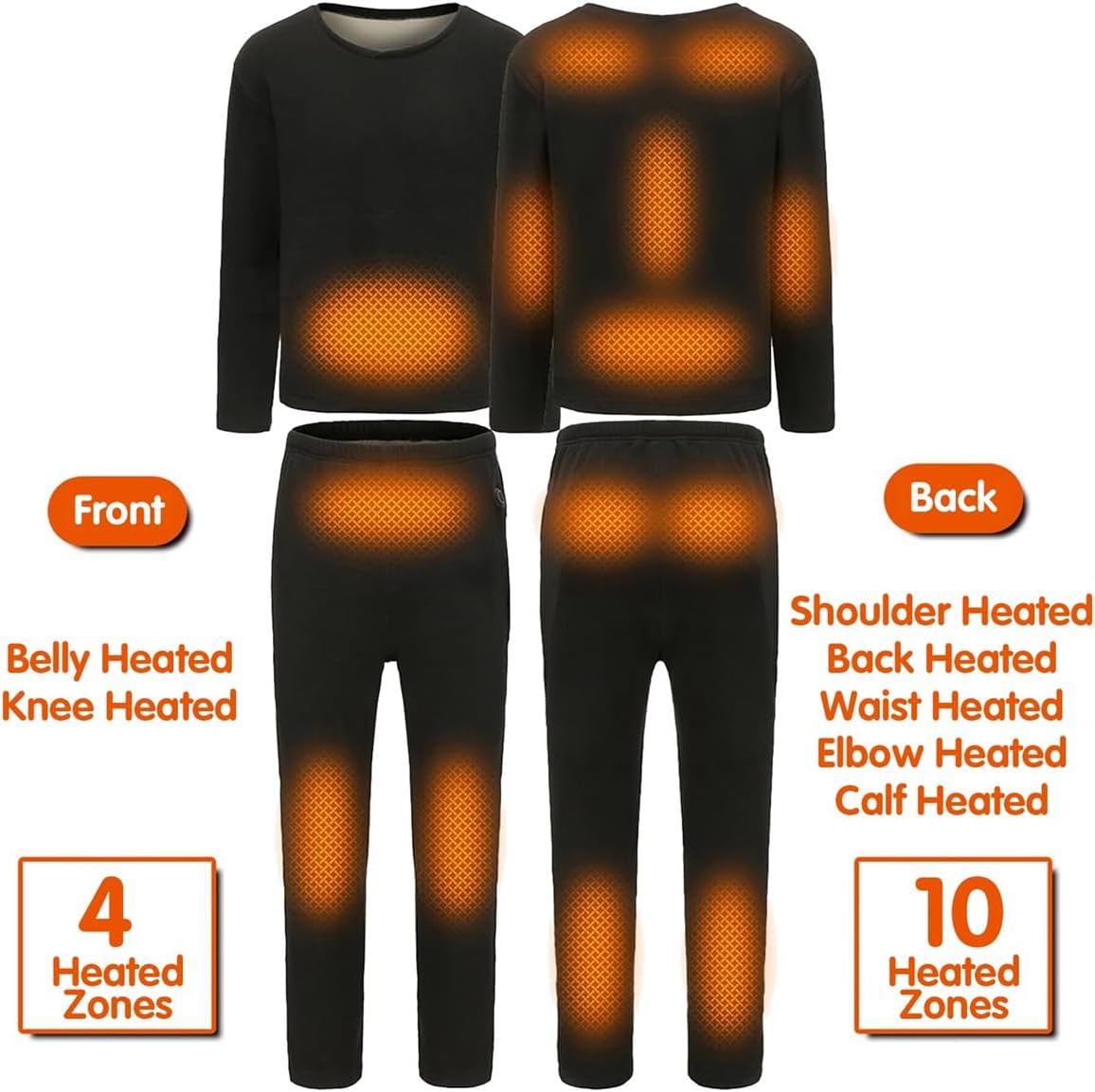 Heating Underwear for Man Women, APP Temperature Control USB Electric Thermal Underwear Shirt Pant