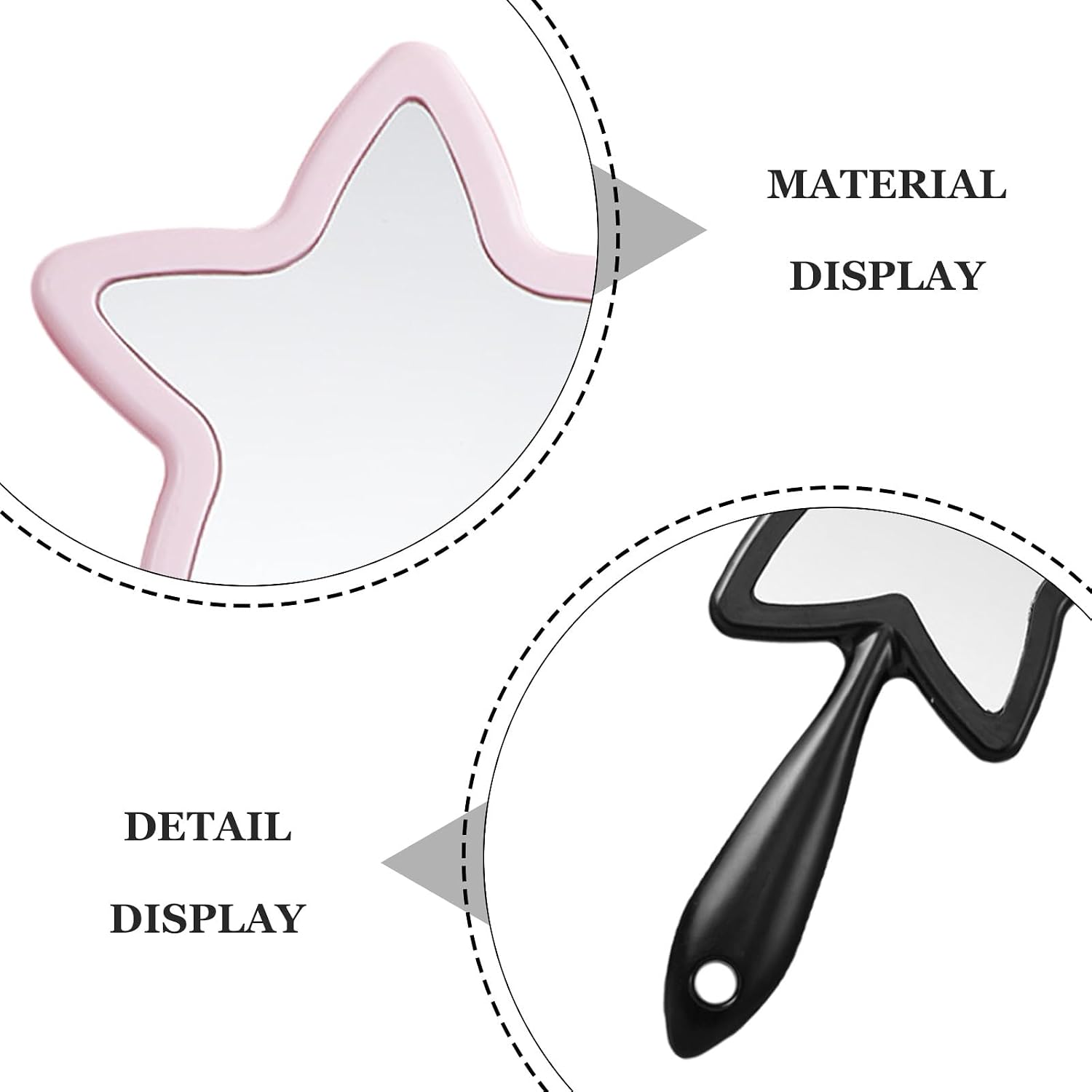 SHERCHPRY 4 Pack Star Shaped Mirror Handheld Makeup Mirror with Handle Small Travel Compact Vanity Cosmetic for Women Girls Home and Travel Use
