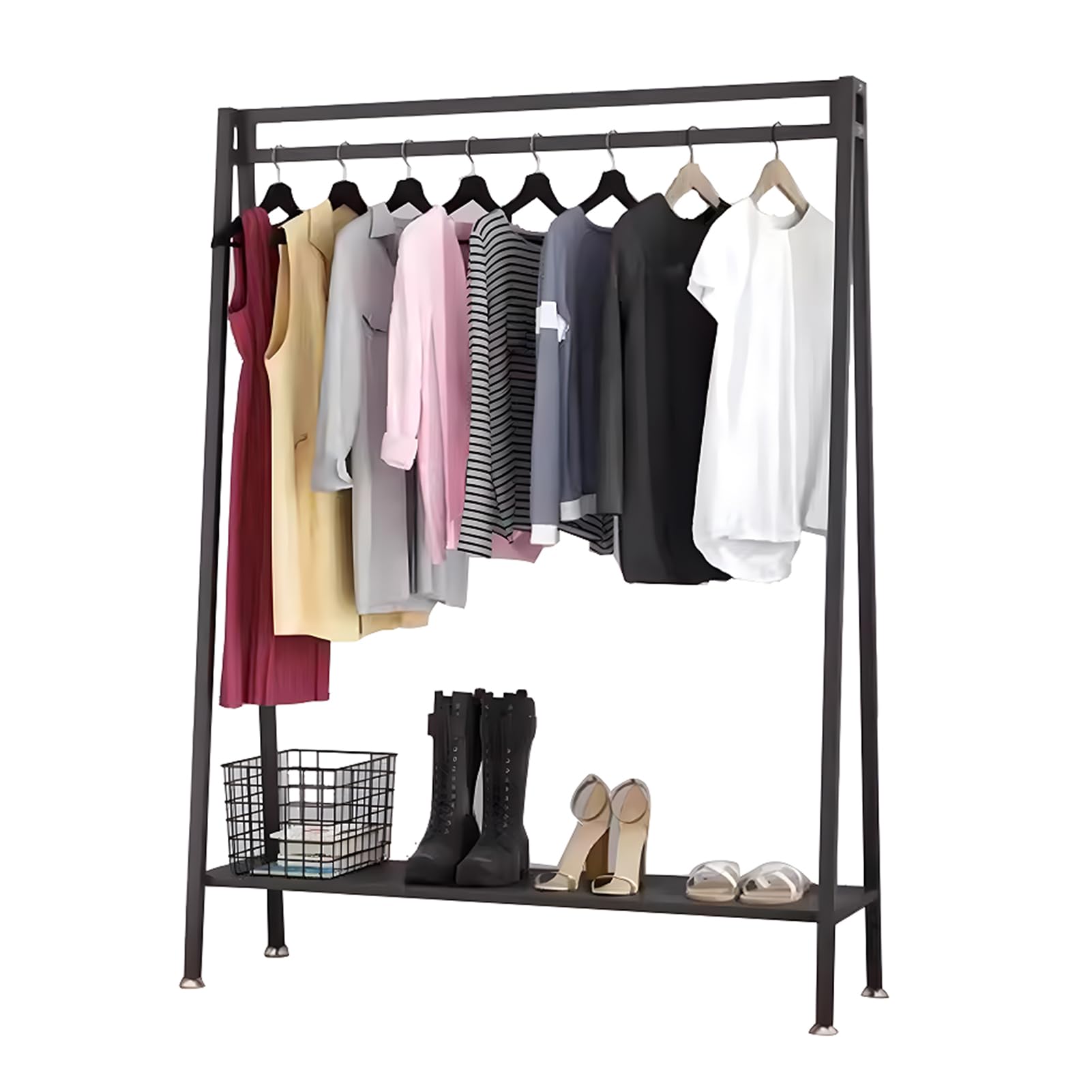 Portant à vêtements 160 cm avec panneau métallique pour magasin et balcon