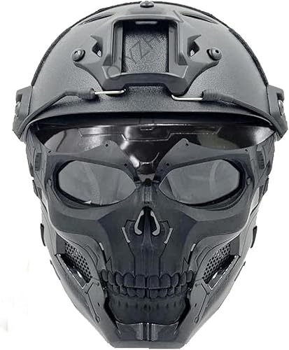 NC PJ - Casco táctico rápido y máscara ajustable de Airsoft, máscara de cara completa, adecuada para paintball, Halloween, juegos de rol, fiestas de