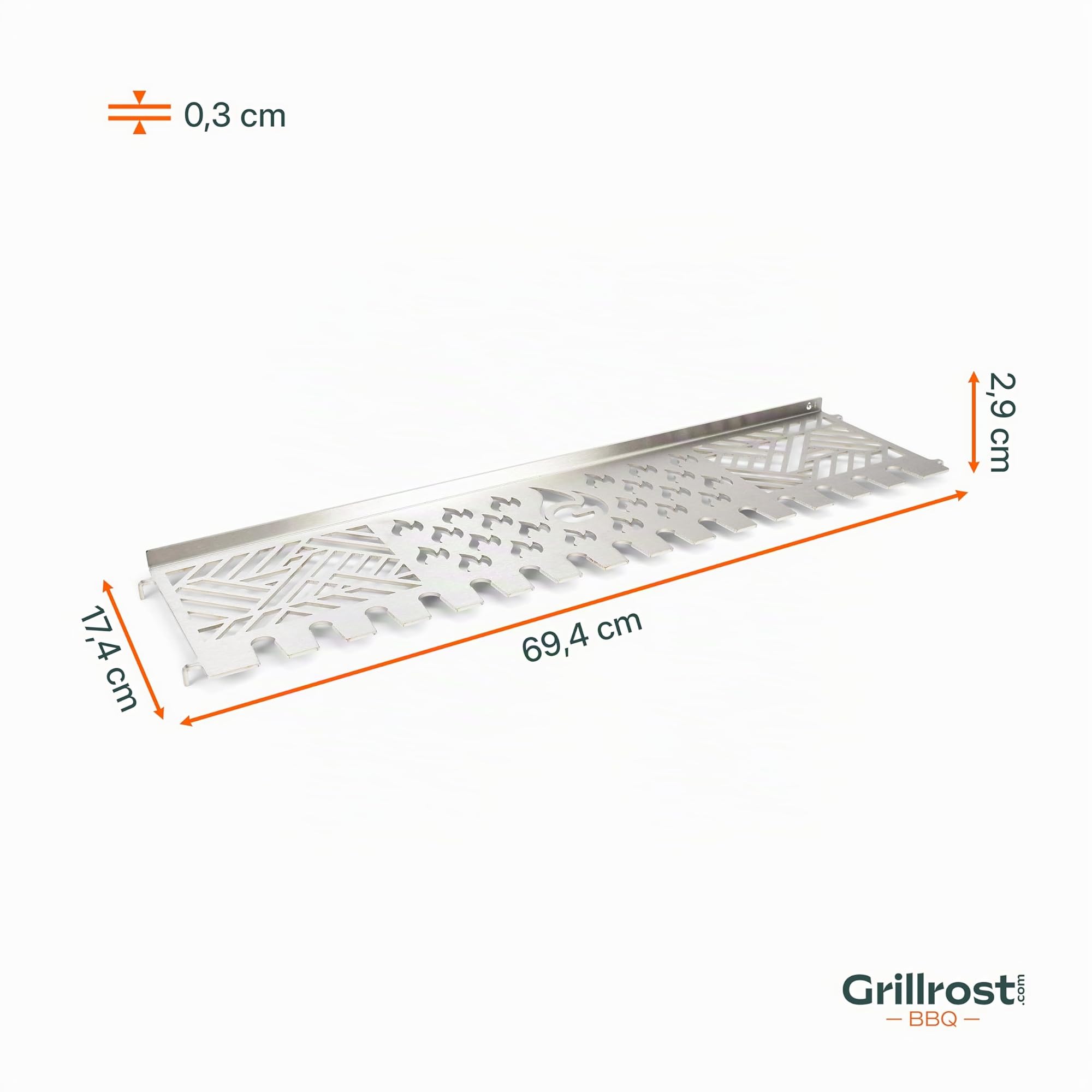 Grillrost.com Das Original Edelstahl Multistation | Warmhalterost für Rösle Videro/Sansibar G4 | mit Drumstick Halterung | 3mm stark