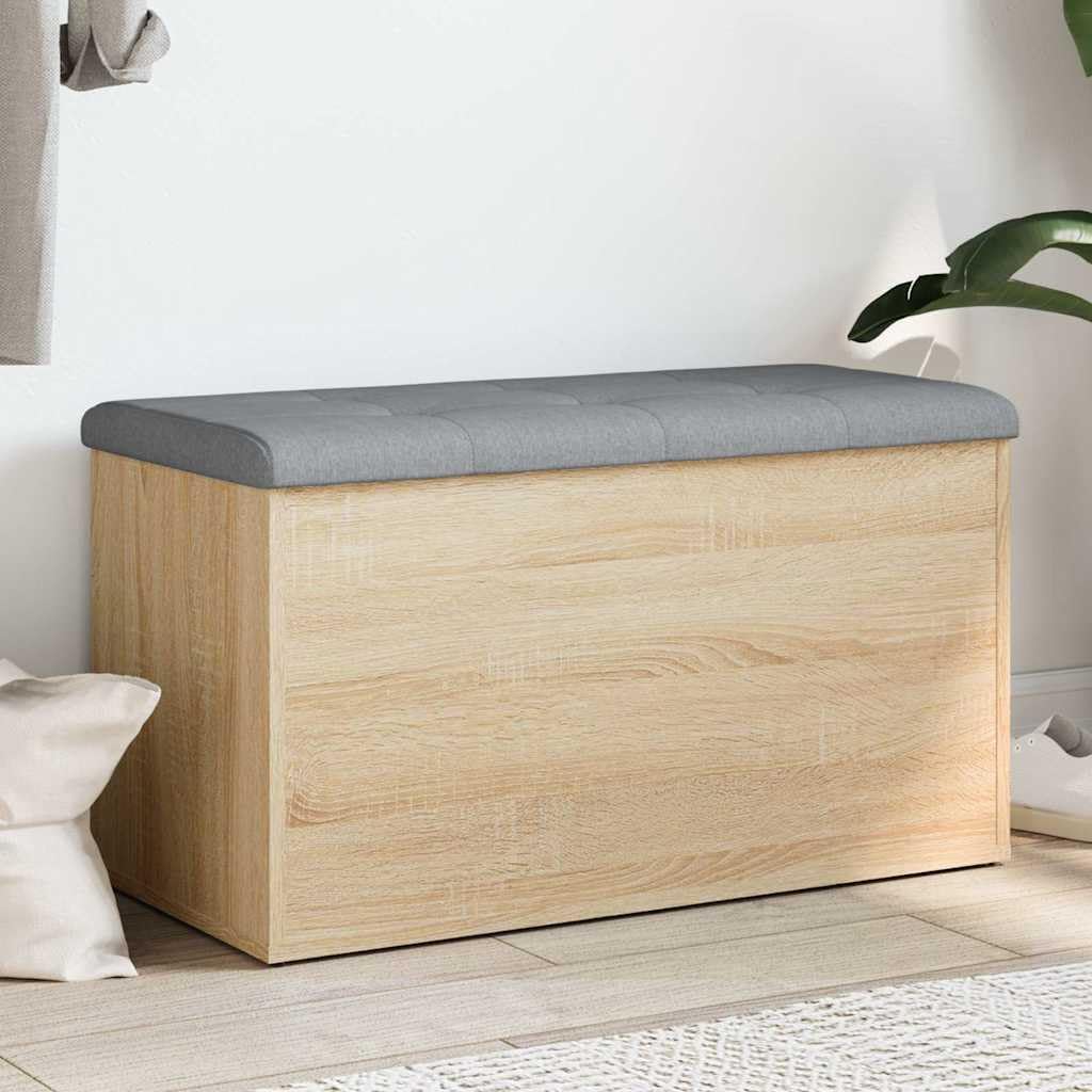 vidaXL Banco de almacenaje Roble Sonoma 82x42x45 cm Madera de ingeniería