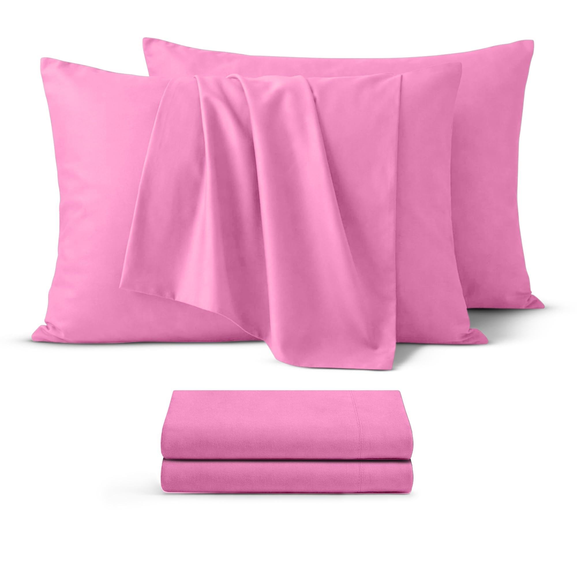 BEDIO Pink Pillow Cases 2 Pack – Ultra Soft Brushed Microfiber Pillowcases Standard Size with Envelope Closure, Breathable, Wrinkle Free, Durable Set of Pillow Covers (50 x 75 Cm) — image 1