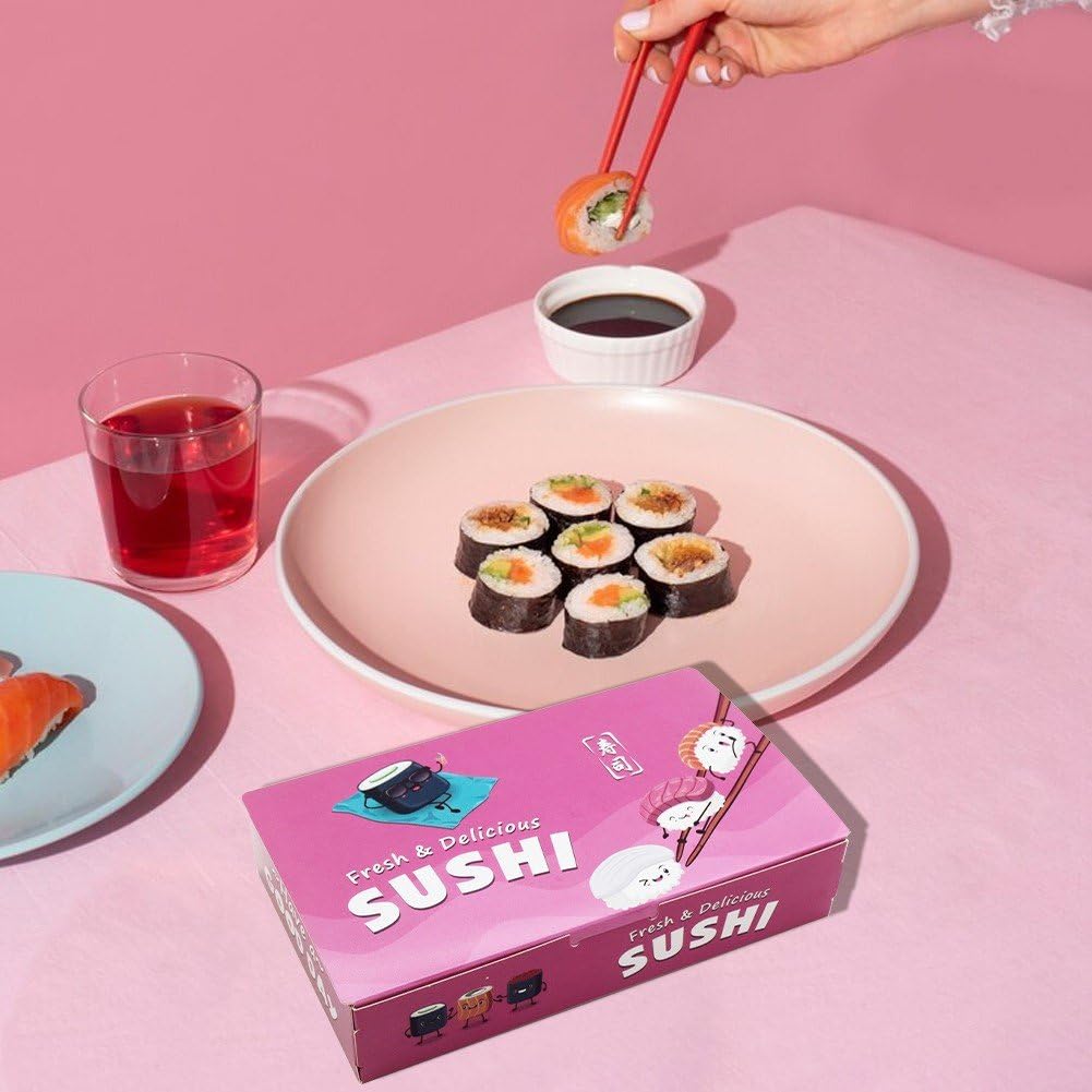 Wudaizhi Cajas De Comida para Llevar, Pequeñas Cajas De Charcutería, Contenedores Desechables para Sushi, Suministro De Embalaje De Bolas De Arroz para Restaurante, 100 Uds.