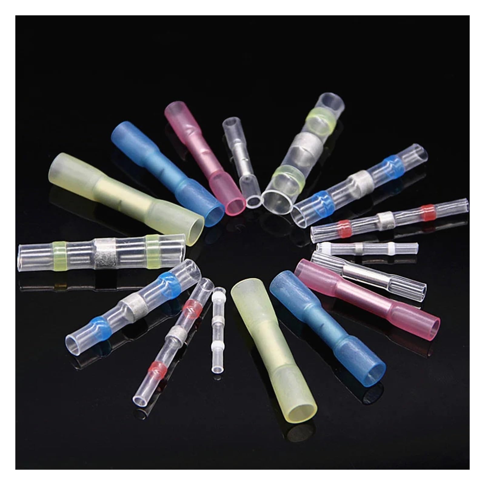 ICXLPMC 130Pcs Electrical Wire Connector Solder Seal Insulated Connectors Heat Shrink Butt Crimp Terminals Kit Assortment
