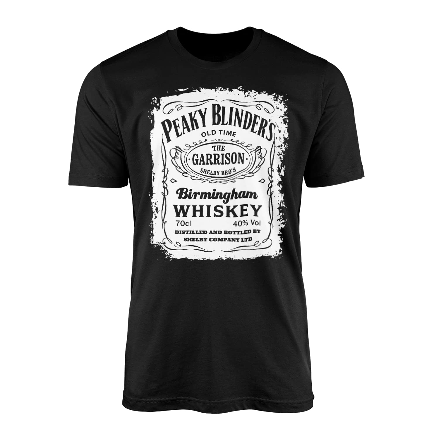 Shelby Company T-Shirt Top Black Tee Birmingham Period City Crime Drama Gang Gangster Irish TV Show Series World War Newsboy Flat Cap Blade Gift Present (Black, Large)