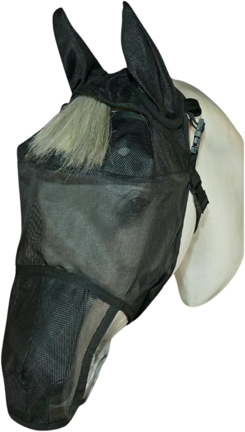 EquiVizor 95% UV Eye Protection (Mini) Horse Fly Mask with Ears/Nose. Helps with Uveitis, Corneal Ulcer, Light Sensitive. Designed to Stay On Your Horse, Off The Ground.