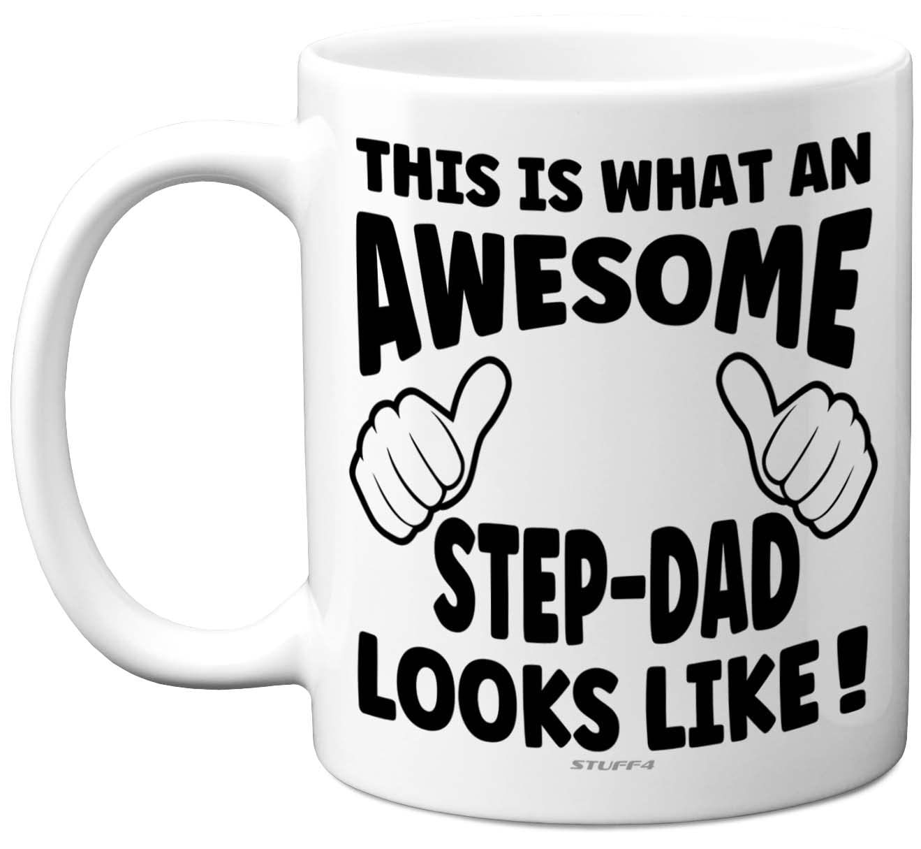 Stuff4 Step Dad Gift - Awesome Step Dad - Birthday Mug Present from Son Daughter, Fathers Day Mug Gifts, Christmas Day Secret Santa 11oz Ceramic Dishwasher Safe Coffee Cup