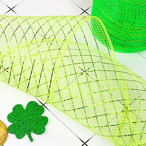 image for Chuangdi 4 Rolls Mesh Ribbons 30 Feet Each Roll Metallic Foil Mesh Rib