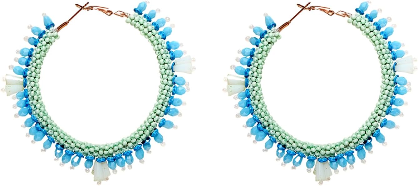 XPNSVLuxury Ocean Breeze Beads Hoop Earrings,Jewellery Gift Set for Women & Girls | Anti Tarnish, Light Weight, Diwali Special Jewellery for Women, Girls and Her