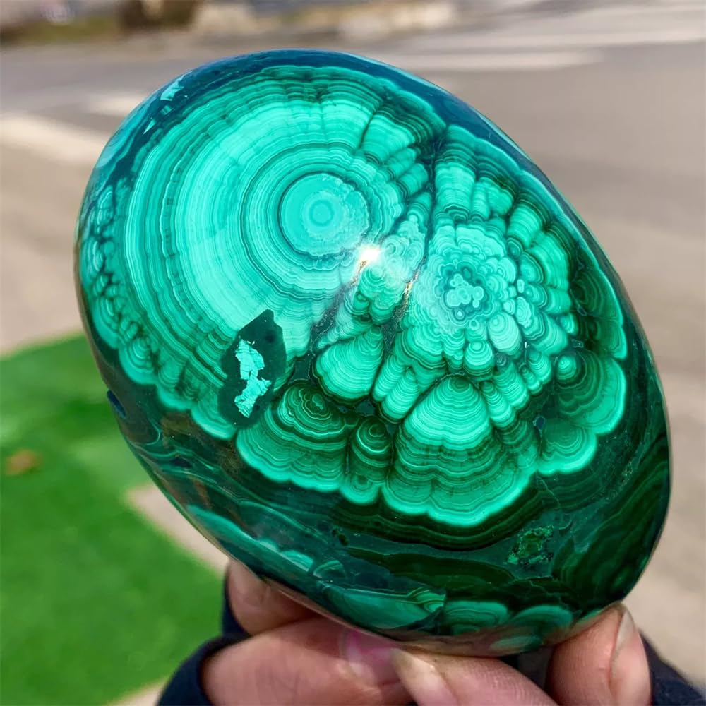 Huevos de Cristal malaquita (210-300 g) for decoración Habitaciones