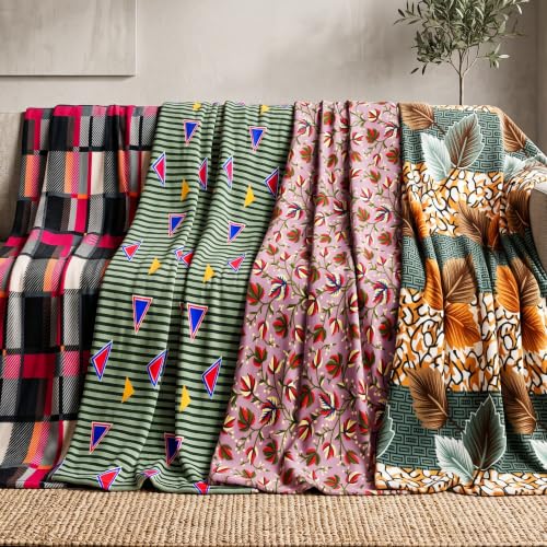 Image of HOMEKART Ultra Soft Flannel Blanket Set of 4 for Single Bed | 220 GSM Premium Winter Blanket | Lightweight, Warm & Breathable | Skin-Friendly, Durable, Easy Care 60 x 90 Inches