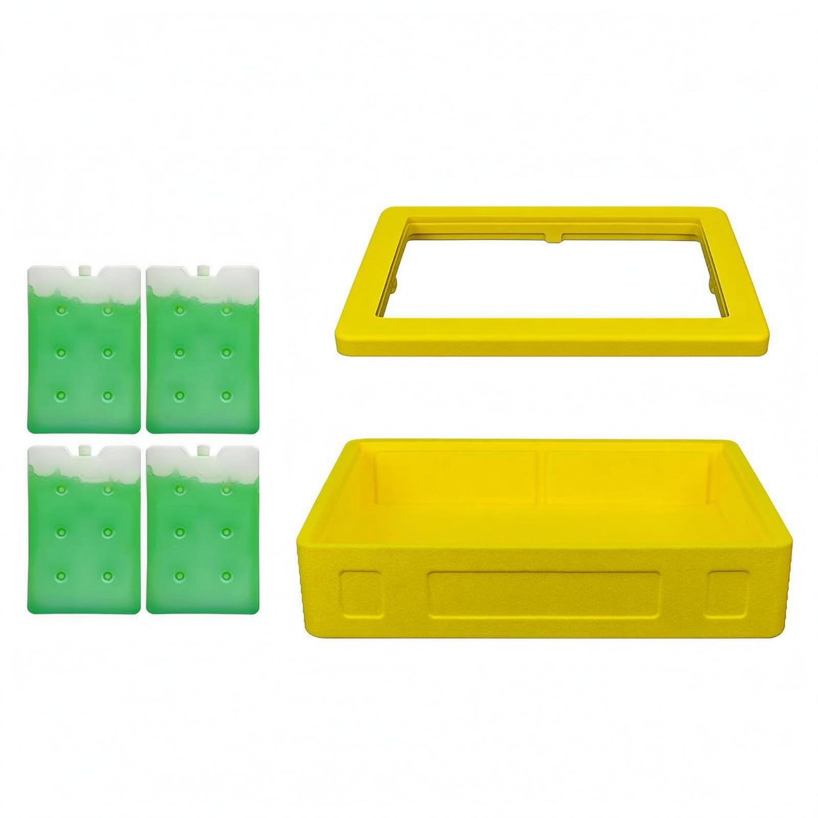 Baoblaze Contenitore Termico per Alimenti Box Isolato Cassetta Portavivande Vaschetta Conservazione Corpo Isotermico Non Elettrico con Coperchio Trasparente, Giallo