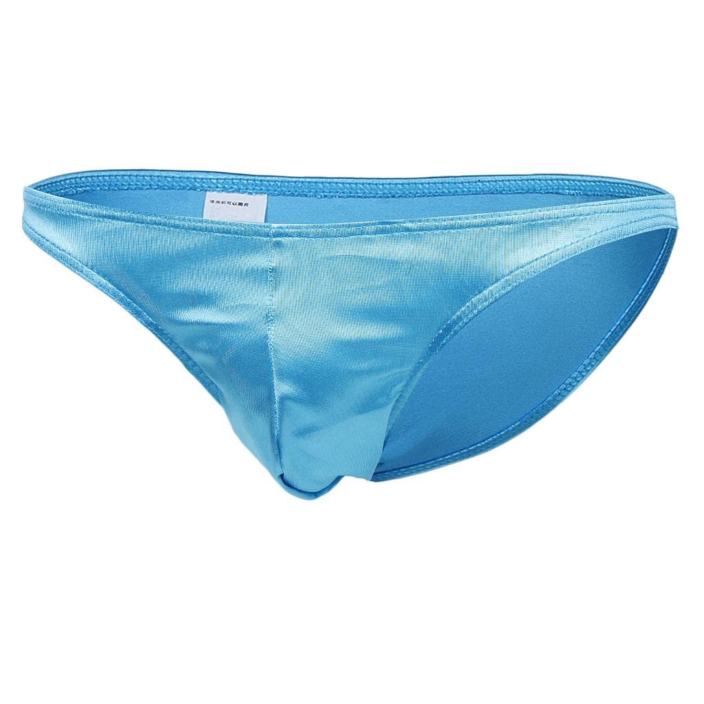 club bollywood Men's Shiny Imitation Leather Mini Underwear L Blue-picture-22