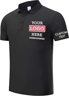 NAZENTI Embroidered Polo Shirts for Men and Women - Custom Golf Shirt, Design Your Own, Personalized Business Logo, Sports Team Polo