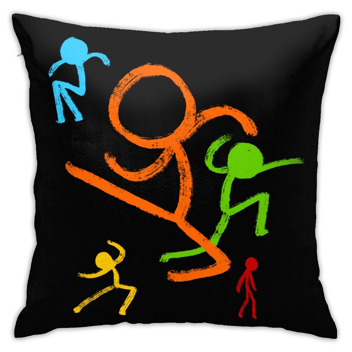 DesireJCuevasDesireJCuevas Five Stick Figures Alan Becker Pillowcase Personality Pillowcase Sofa Home Furnishing Pillowcase Square Pillowcase Cushion Cover Size 18"x18" Inch