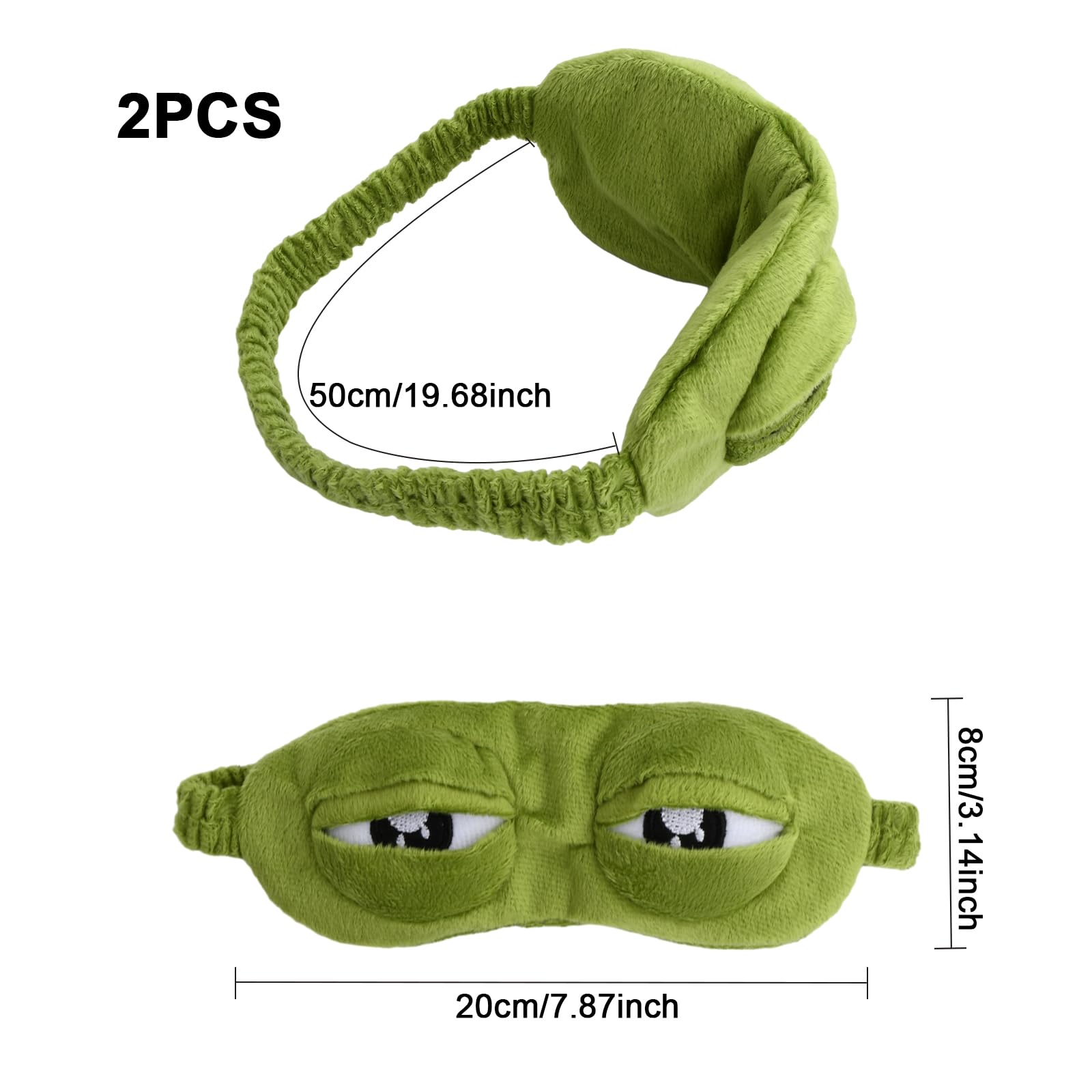 Maschera Per Gli Occhi A Forma Di Rana In Peluche | Morbida E Regolabile | Per Dormire E Viaggiare | Include Tappi - 2