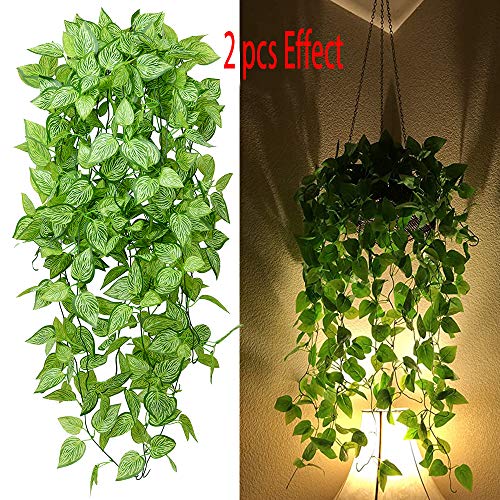 Aa Badbaby Artificial Hanging Plants 2Pcs Artificial Outdoor Plants Fake Hanging Plant Faux Hanging Ivy Plant Uv Resistant Plastic Plants #TOP3
