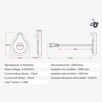 Electric Bikes Sensor, Electric Bicycle Assistant Pedal Sensor, Gear Sensor for Electric Bike