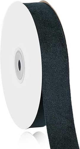 Miniatura 8 de Cinta de terciopelo de doble cara verde polvoriento, 1 pulgada, 10 yardas, cintas de terciopelo para decoración de coronas de Navidad, envoltura de