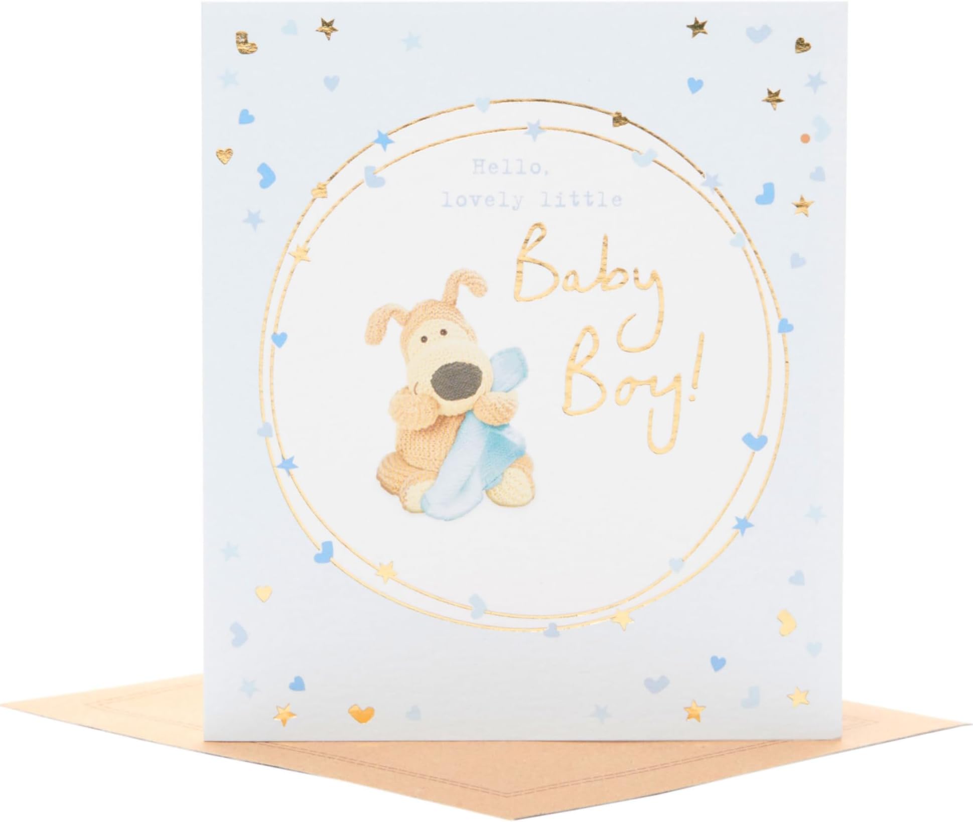 Boofle | Baby Boy Congratulations Card | Newborn Gifts | For New Parents | Sweet Design | With Envelope | 143 x 165 mm
