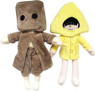VICKYPOP Game Little Nightmares Plush Toy Anime Plush Figure Stuffed Doll Gift for Game Fans (Six+Mono-A, 11.8 inches)