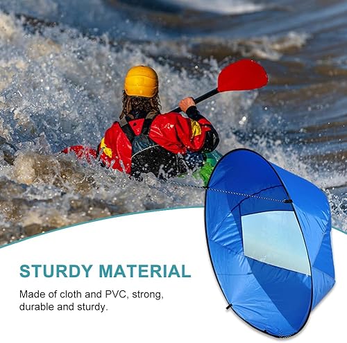 Miniatura 7 de Houseen Vela de kayak, 42 pulgadas, plegable, a favor del viento, para kayak, remo de viento, accesorio de canoa con visión clara para deportes
