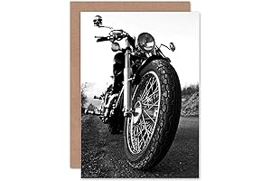 Wee Blue Coo Transport Motorbike Motorcycle Front View Blank Greetings Birthday Card