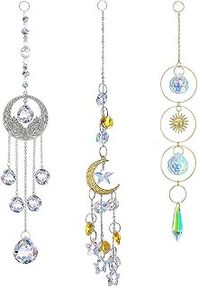 サンキャッチャー 3個入り クリスタル ペンダント 水晶 風水物ウィンドウ吊り飾り サンキャッチャークリスタルペンダント 装飾品 水晶ペンダント ぶら下げペンダント ホーム パーティー 入り口 窓 玄関 車内飾り幸運のお守り ギフト 庭の装飾用ウィンドチャイム (3個セット①)
