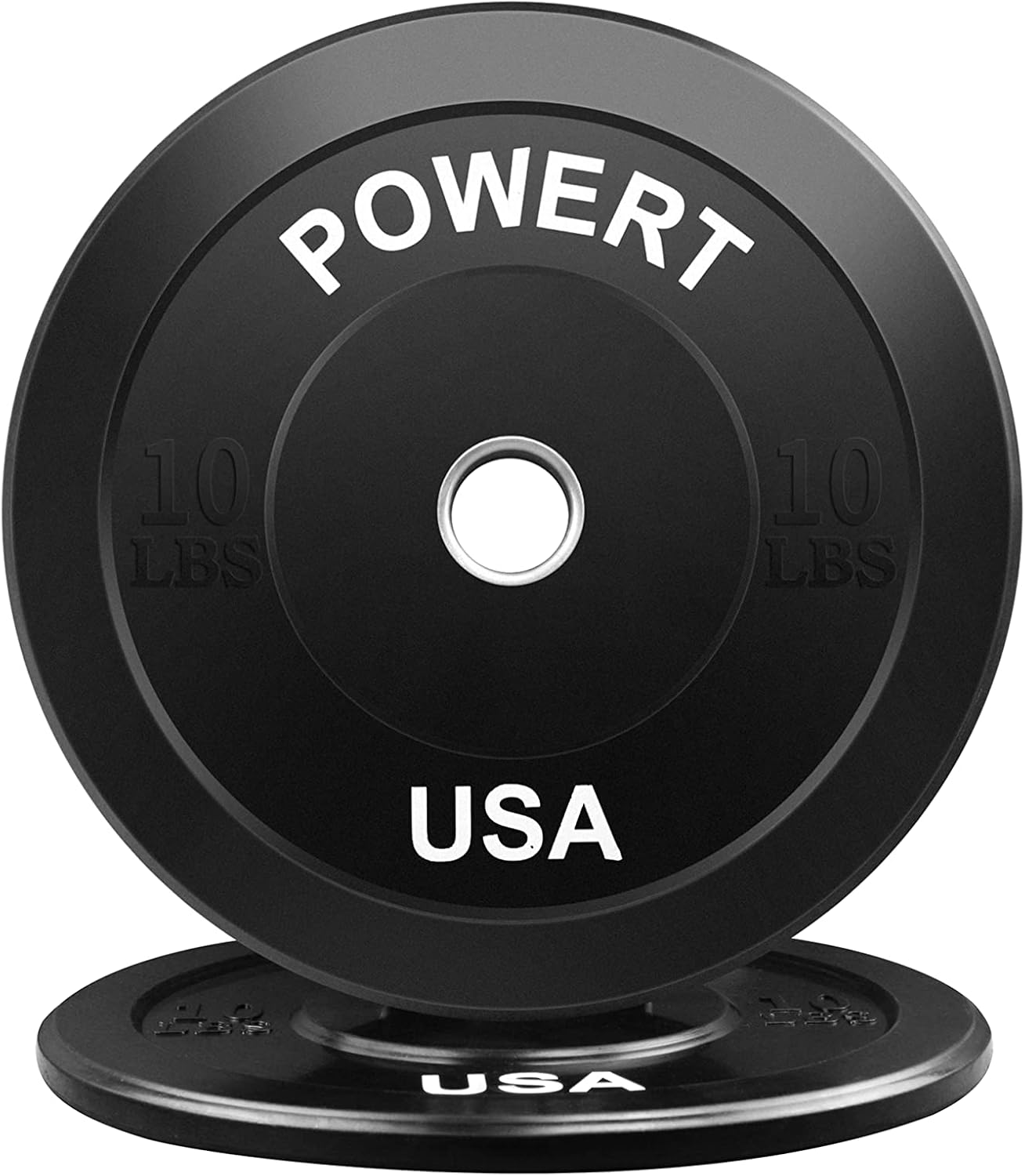 POWERT 2-Inch Barbell Bumper Plates| Olympic Bar Bumpers Plates Pair for Weightlifting Crossfit Training| 2'' Steel Ring Insert-One Pair-5lb/10lb/15lb/25lb/35lb/45lb