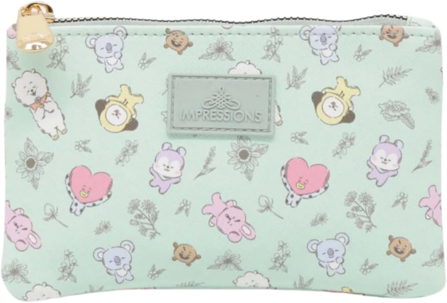 Impressions Vanity BT21 3-PC. Makeup Bag Set with Large, Medium, and Small Pouches, Makeup Organization with Inner Slip Pocket, Clear PVC Material, Travel Cosmetic Bag for Women's Daily Essentials