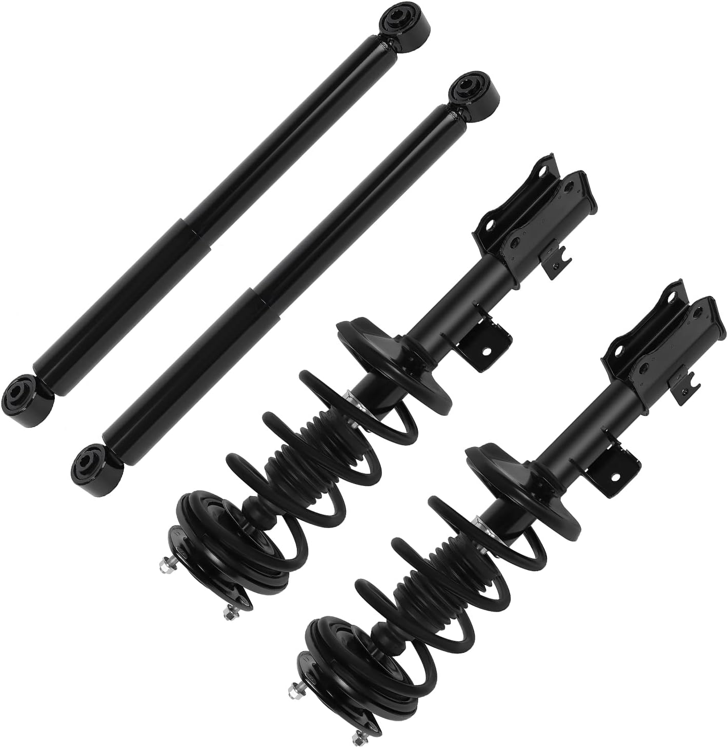 SCITOO Front and Rear Complete Struts Assembly Shock Absorber for Suzuki Grand Vitara 2006-2013 Automotive Replacement Struts 172424 343435 37308 - Set of 4