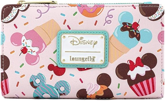 Loungefly Disney Mickey and Minnie Mouse Sweets Flap Wallet