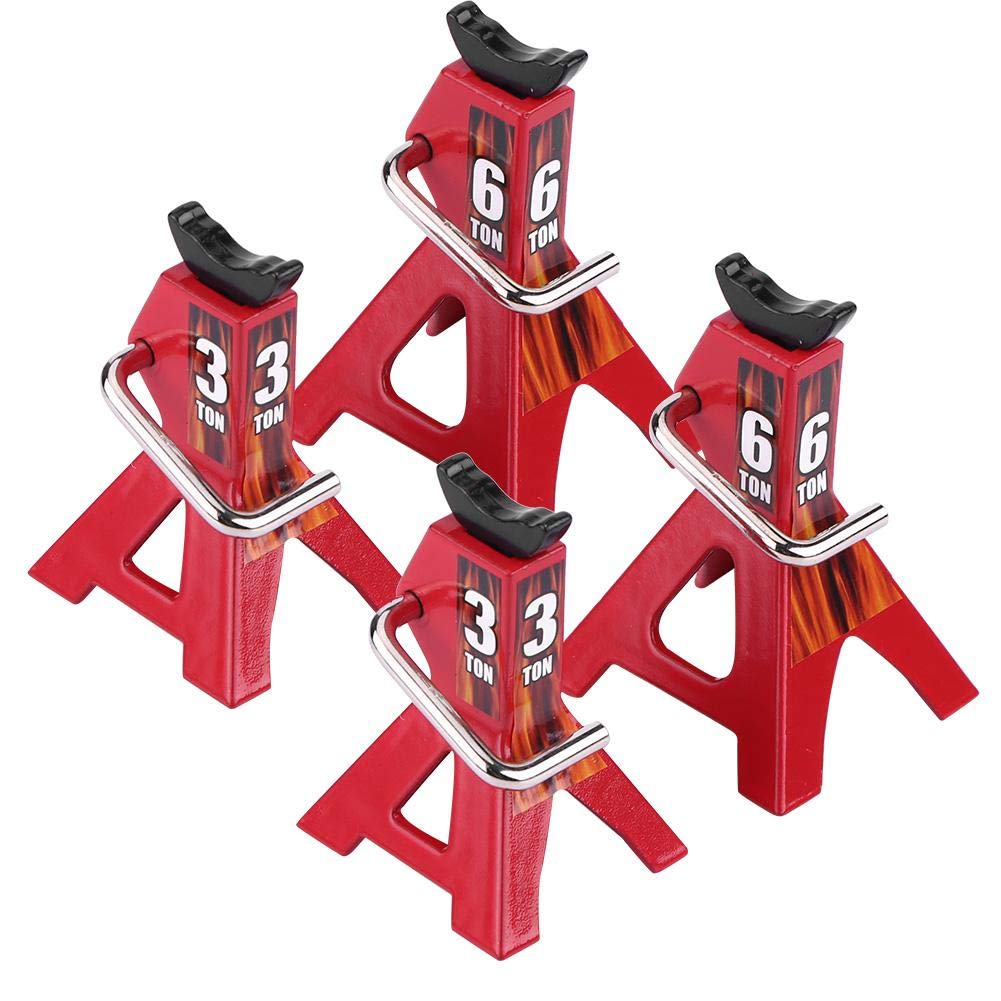 Crawler RC, 4Pcs RC Jack Stand Metal 6 Ton 3 Ton Simulación Jack Soportes para D90 Axial Wraith SCX10 1/10 RC Crawler Car
