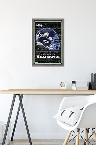 Miniatura 6 de Trends International NFL Seattle Seahawks - Póster de pared con casco neón 23