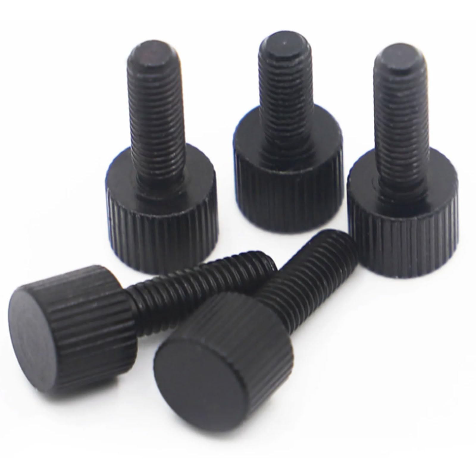 Esmen Uae White Screw Assortment 5Pcs M2 Black Carbon Steel Thumb Screws Plain Type Metric Knurled Head Manual Adjustment Screws For Diy Excellent Quality